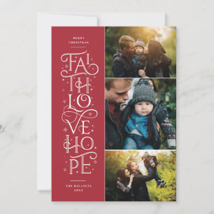 Faith Kärlek Hope Multi Photo Helgdag Card Julkort