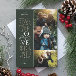 Faith Kärlek Hope Multi Photo Helgdag Card Julkort