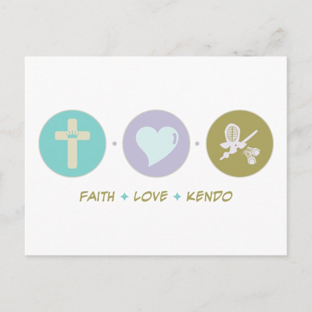 Faith Kärlek Kendo Vykort (Framsida)