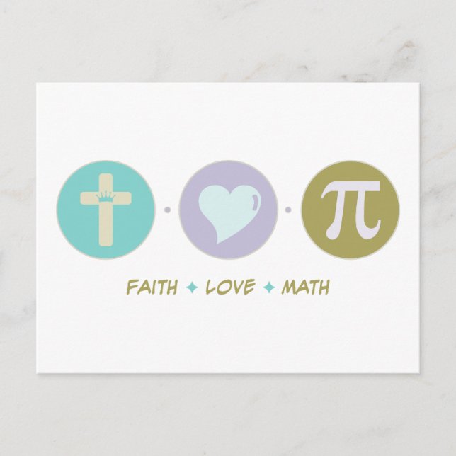 Faith Kärlek Math Vykort (Framsida)