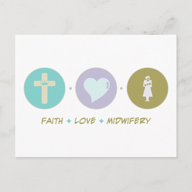 Faith Kärlek Midwifery Vykort (Framsida)