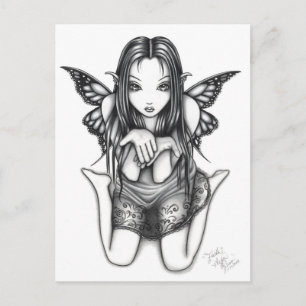 "Faith" Kneeling Butterfly Fairy Art Postcard Vykort