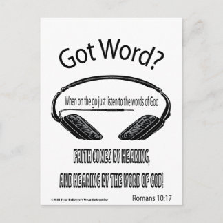 Faith kommer från hörseldesign (Har Ord?) Vykort