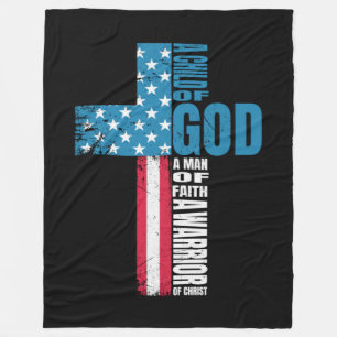 Faith Kor American Flagga Jesus Fleecefilt