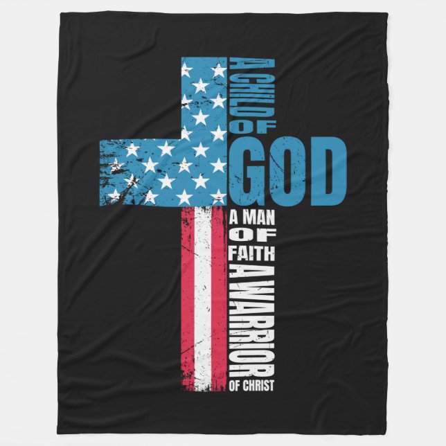 Faith Kor American Flagga Jesus Fleecefilt (Framsidan)