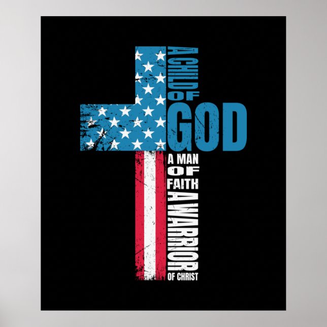 Faith Kor American Flagga Jesus Poster (Framsidan)