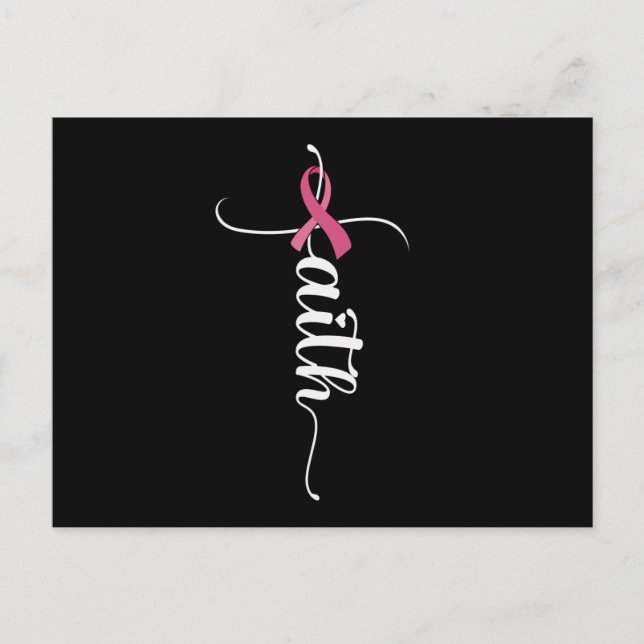 Faith Kor Christian Breast Cancer Awareness Vykort (Framsida)