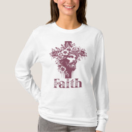 Faith Kor Graphic, Blommigt Christian T Shirt