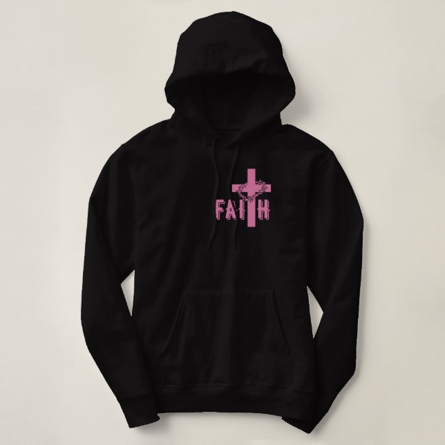 Faith kor kvinnors hoodie religiösa shirts t shirt (Design framsida)