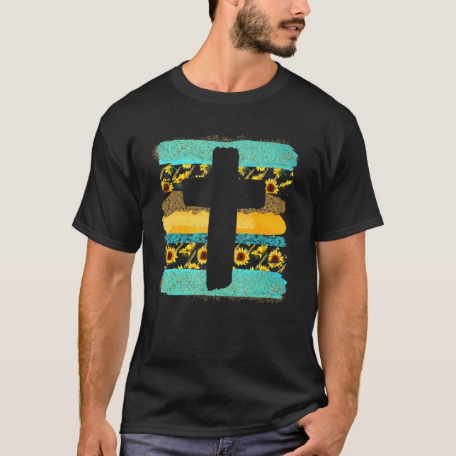 Faith Kor med solrosgud Jesus Christian Bib T Shirt (Framsida)