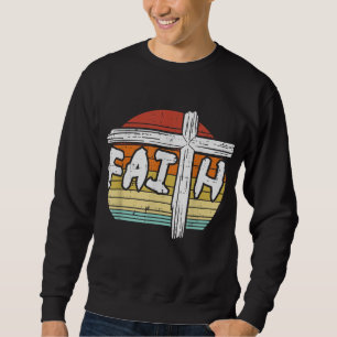 Faith Kor Sunset Religiösa Gud Jesus Christian M Lång Ärmad Tröja