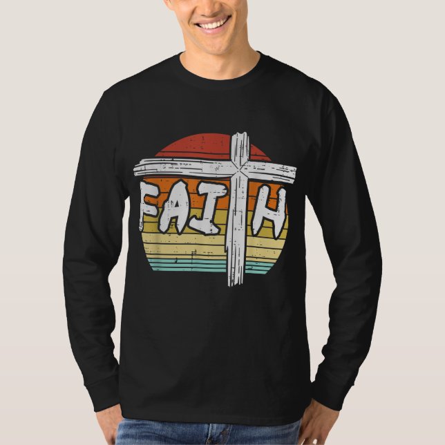 Faith Kor Sunset Religiösa Gud Jesus Christian M T Shirt (Framsida)