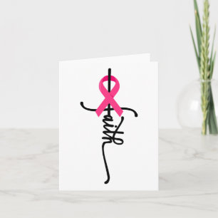 Faith Kor Warrior Survivor Rosa Ribbon Breast Ca Kort