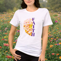 Faith Kristet Orange Zinnia Blomstert-shirt