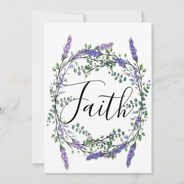 Faith Lavender och Eucalyptus Inbjudningar (Framsida)