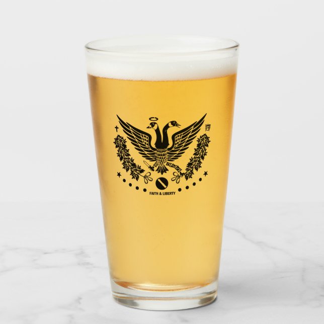 Faith & Liberty Pint Glass Glaskopp (Framsida fylld)