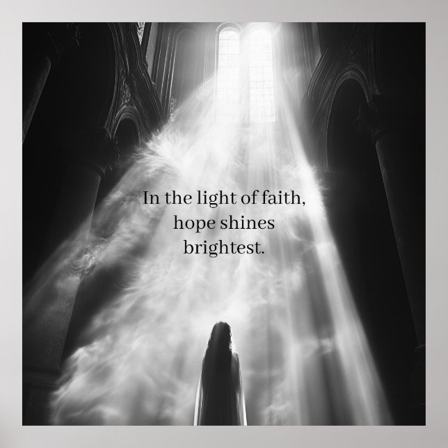Faith Light in Church Inspirational Hope Quote Poster (Framsidan)