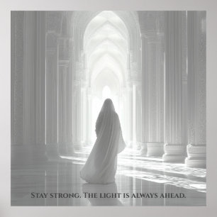 Faith Light in Church Inspirational Hope Quote Poster