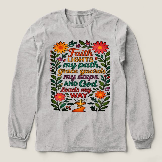 Faith Lights My Path Christian Art - Inspirationa T Shirt (Design framsida)