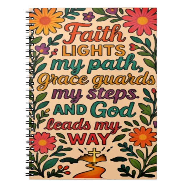 Faith Lights My Path Christian Art - Inspirational Anteckningsbok (Framsidan)
