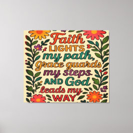Faith Lights My Path Christian Art - Inspirational Canvastryck