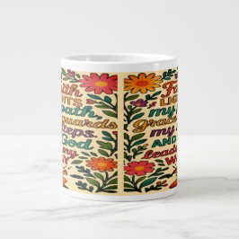 Faith Lights My Path Christian Art - Inspirational Jumbo Mugg