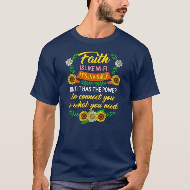 Faith like Wi Fi Christian Religiösa Mor T Shirt (Framsida)