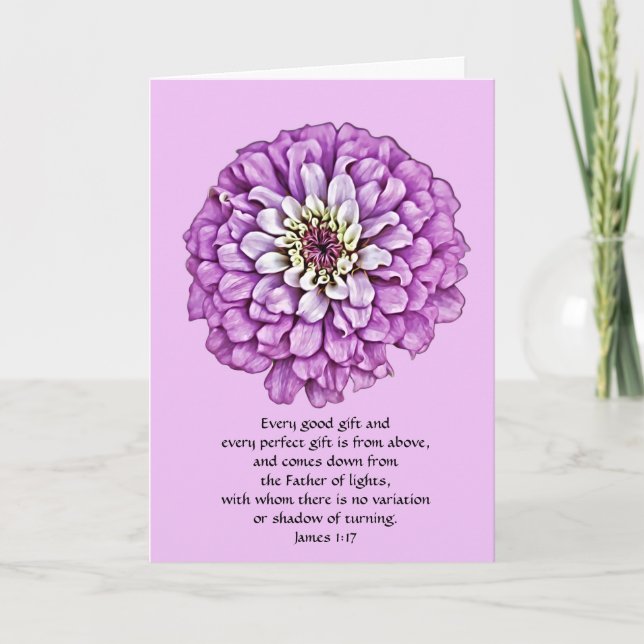Faith Lila Morsa Flower Birthday Card Kort (Framsida)