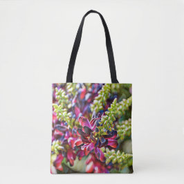Faith Lila Wisteria Flower Art Tote Tygkasse