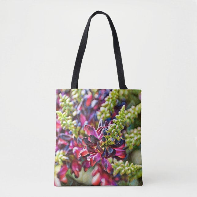 Faith Lila Wisteria Flower Art Tote Tygkasse (Framsida)