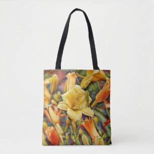 Faith Lily Flower och Bible Verse Tote Tygkasse