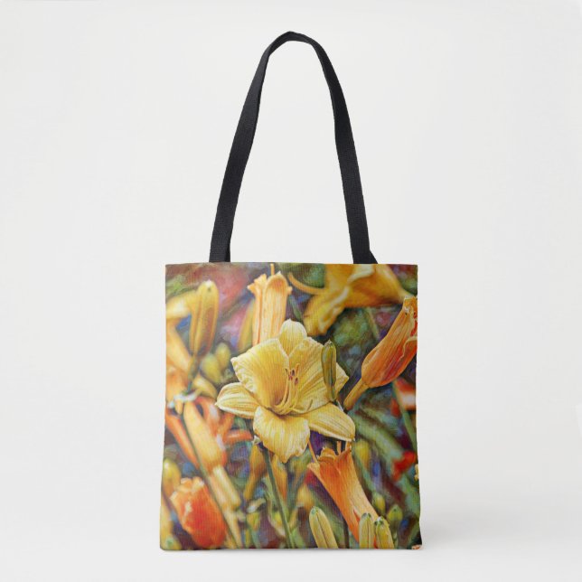 Faith Lily Flower och Bible Verse Tote Tygkasse (Framsida)