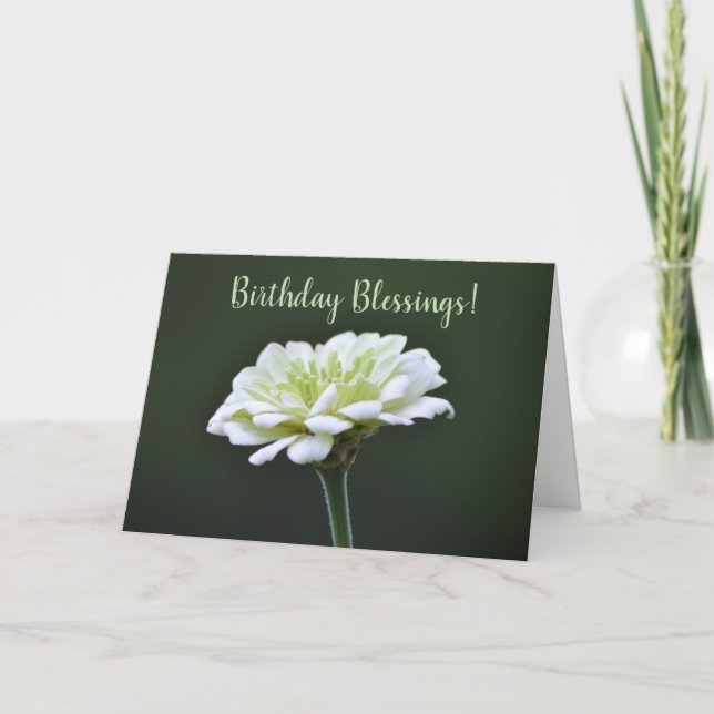 Faith Lime Green Flower Birthday Card Kort (Framsida)