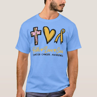 Faith Love Cure Childhood Cancer Awareness Ribbon T Shirt