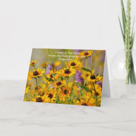 Faith Lycklig Gula blommor blommor Kort