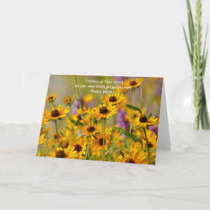Faith Lycklig Gula blommor blommor Kort