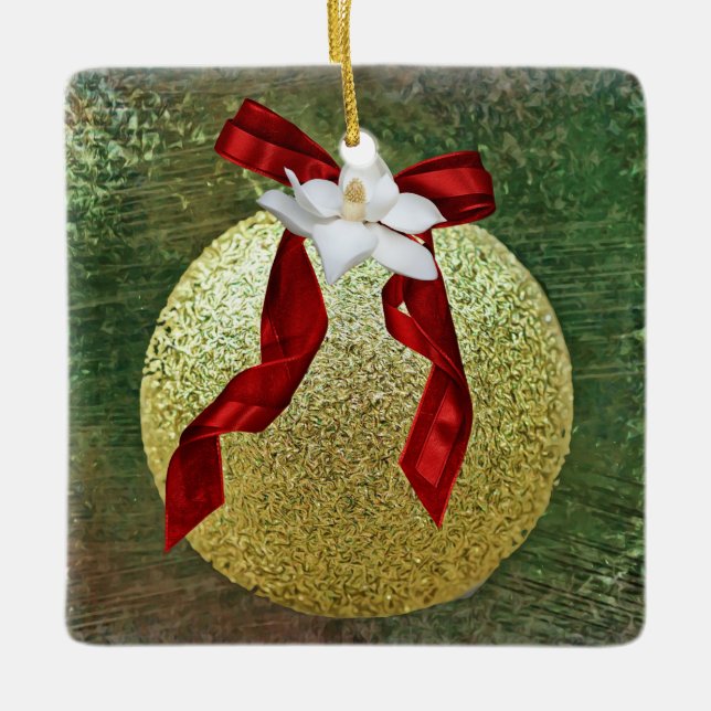 Faith Magnolia Flower jul Ornament (Framsida)