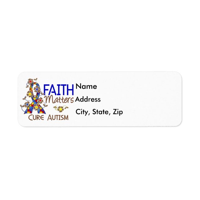 Faith Matters 3 Autism Returadress Etikett (Framsidan)
