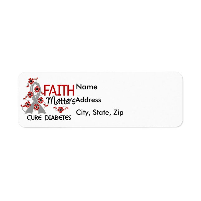 Faith Matters 3 Diabetes Returadress Etikett (Framsidan)