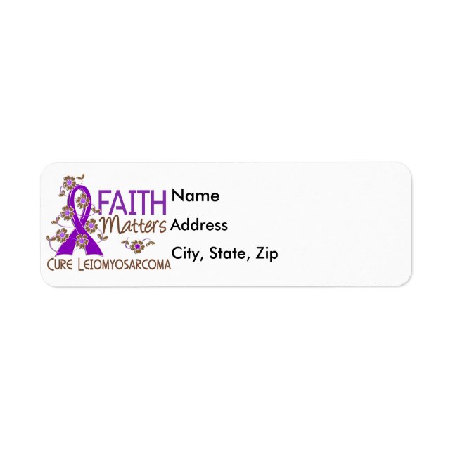 Faith Matters 3 Leiomyosarcoma Returadress Etikett (Framsidan)