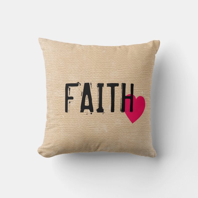 FAITH med hjärta Kudde (Framsida)