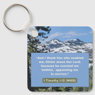 Faith Message - Bible Verse - 1 Timothy 1-12 - Nyckelring