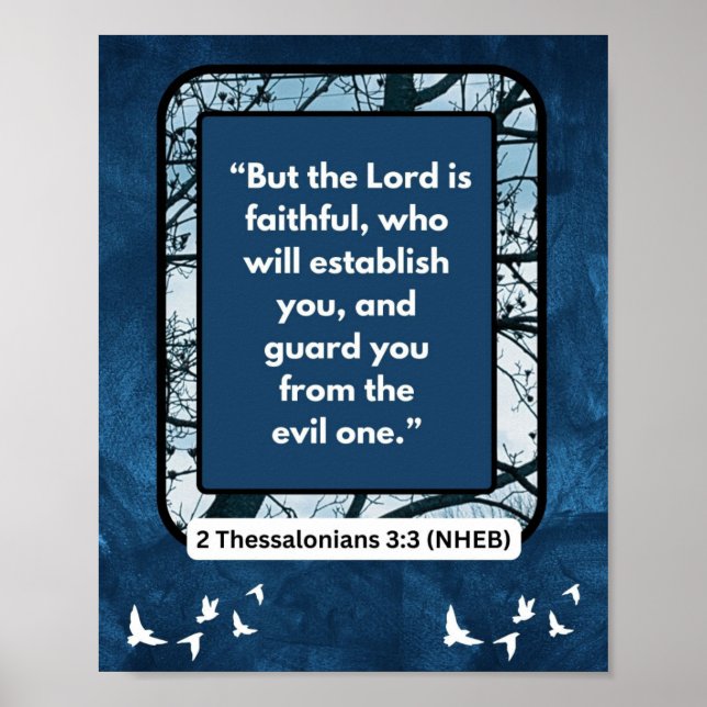 Faith Message - Bible Verse - 2 Thessaloniki 3-3 Poster (Framsidan)