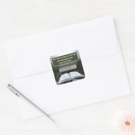 Faith Message - Bible Verse - Romans 10-17 - Fyrkantigt Klistermärke