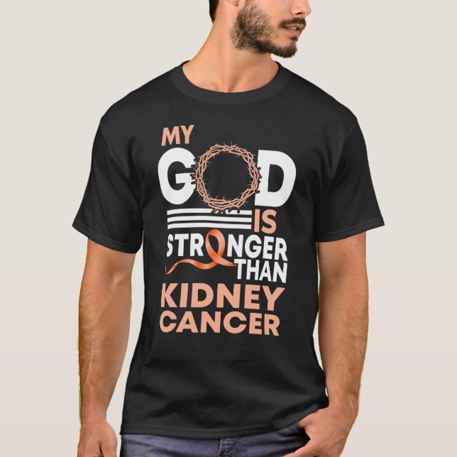 Faith Min Gud är starkare än njurcancer T Shirt (Framsida)