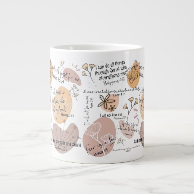 Faith Motivational Affirmation Mugg för troende Jumbo Mugg (Framsidan)