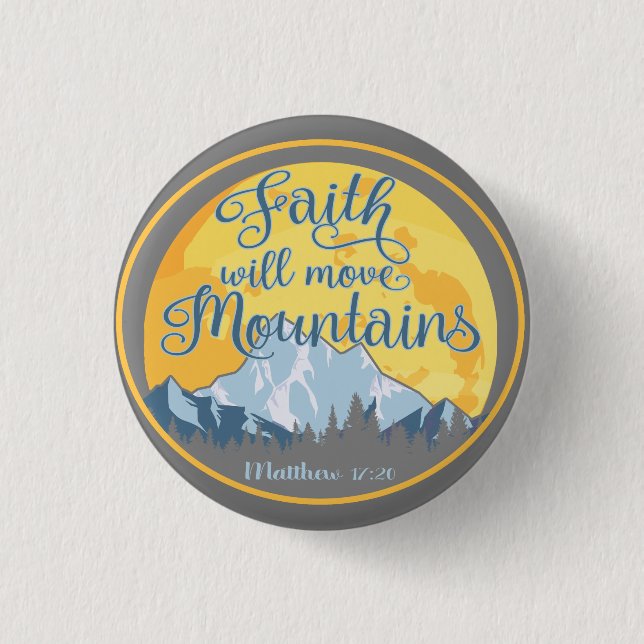 Faith Move Mountain Christian Design Knapp (Framsida)
