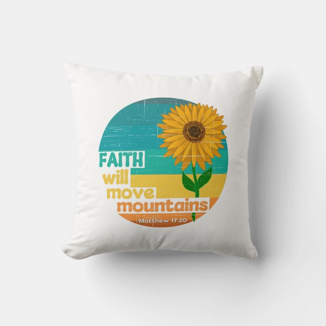 Faith Move Mountas Christian Design Kudde (Framsida)
