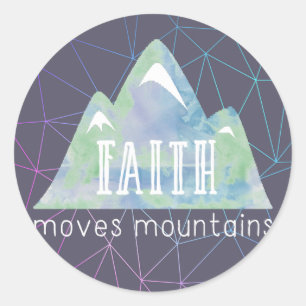 Faith Moves Mountains Lila Angles Runt Klistermärke