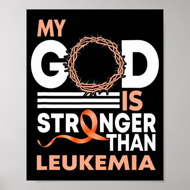 Faith My God är starkare än Leukemi Awareness R Poster (Framsidan)